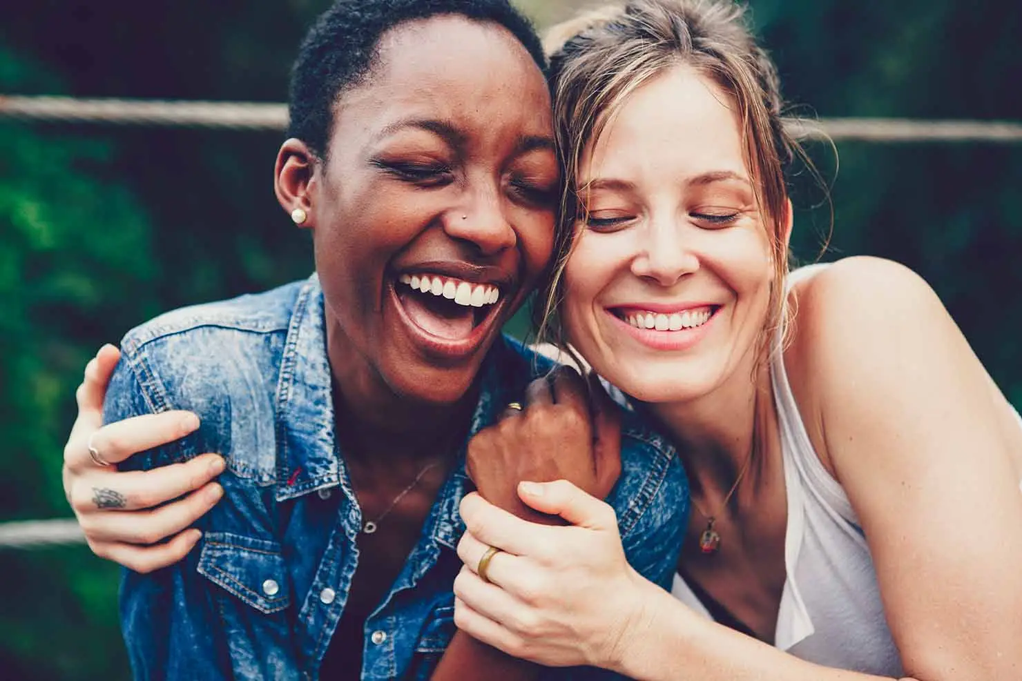 Two Friends Happy After Deep Plane Facelift